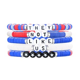 ORANGE . JEWELS Hip-Hop Bracelet Set, They Not Like Us Bracelet Fans of Hip-Hop, Rap and Pop Music (A)