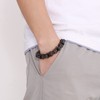 Klapgo Wave Engraved Chain Men's Stainless Steel Bracelet Black
