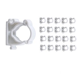 20Pcs 20mm / 0.79" Pipe Clamps Fix Support PVC Water Pipe Clamp Clips Gas Hose Pipe Fixed Clips Threading Pipe Tubing Clips Plastic Pipe Clamp Fixed Buckle, White