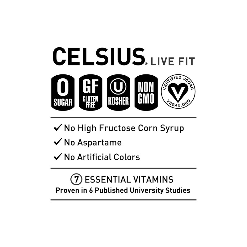 CELSIUS Fizz Free Dragon Fruit Lime, Sugar Free Energy Drink,