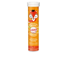 intact Schlaufuchs Effervescent (15 Pieces) with Orange Flavour, Effervescent Tablets for Children with Vitamin C and Iron, 100% Vegan