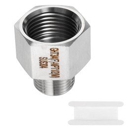 sourcing map 304 Stainless Steel Hex Nipple 3/4" GHT Female x 1/2" NPT Male Straight Thread Pipe Fitting Extension Pipe Fittings Connector Adapter for Water Oil Gas Tub
