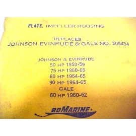 Johsnon Evinrude OMC GALE NEW JOHNSON EVINRUDE GALE 305434 IMPELLER PLATE HOUSING 50 to 90HP 58 to 1965