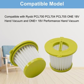 Alrens 6 Pack Replacement Vacuum Filters Compatible with Ryobi ONE+ 18V Handheld Vacuum Cleaners Models PCL700 PCL704 PCL705, Replace Part # A32F05N A32HF00