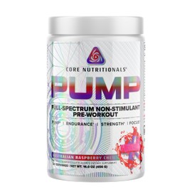 Core Nutritionals Pump Full-Spectrum Non-Stimulant Pre-Workout, with N03T Nitrate, Peak02, Alpha GPC, for Maximum Pump, Strength, and Performance 20 Servings (Austrailian Raspberry Chews)