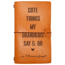 Grandkids Memory Gifts for Grandparents-Grandma Gift-Grandpa Gift-Mothers Day Fathers Day Retirement Birthday Christmas Gift-Refillable Travel Photo Diary Journal-Cute Things My Grandkids Say and Do