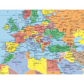 Swiftmaps World Classic Premier Wall Map Mural Large 3D Relief Decoration Poster - Laminated, 24x36