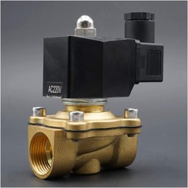 IJPDXOLBQ Solenoid Valve Water Normally Close Brass Valves 220V 12V 24V Air Water Gas Diaphragm Valve 1/4 3/8 1/2 3/4 1 2 Inch Useful(Ac220v,1 1/4Inch)