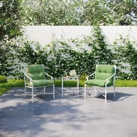 BOSSIMA Outdoor Chair Cushions, Fade Resistant Replacement Tufted Cushion for Patio Dining Chair, Set of 2, Deep Green