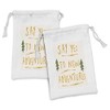 Ambesonne Adventure Cartoon Fabric Pouch Set of 2, Say Yes