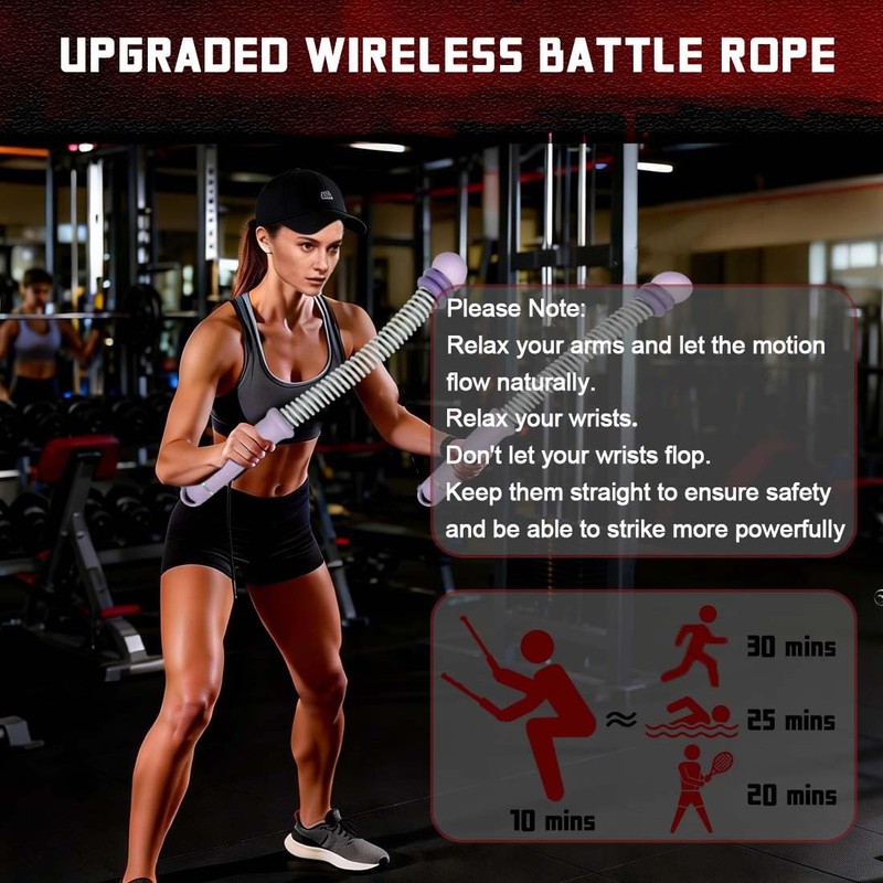 Weighted Ropeless Battle Rope for Home Gym, Workout Exercise Rope