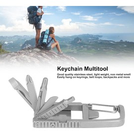 12 en 1 Llavero Multiherramienta, Acero Inoxidable Plegable Multiherramienta, Ranura Hexagonal Destornillador, Abrebotellas, Soporte para Teléfono, Regalos Multifunción para Hombres, Padres y Amigos