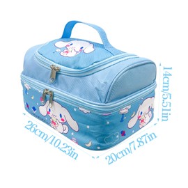 Kanfyyl Cinnamorooll Lunch Box, Cinnamorooll Insulated Lunch Bag, Bag Large Capacity Waterproof Insulated Portable for Children for Picnic Office School Outdoor Travel