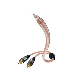 inakustik Star Y Subwoofer Cable 00308310 High-Quality Subwoofer Cable with 6.0 mm Cable Diameter 10 m Transparent Dense Shielding Braid Against External Interference Gold-Plated Contacts