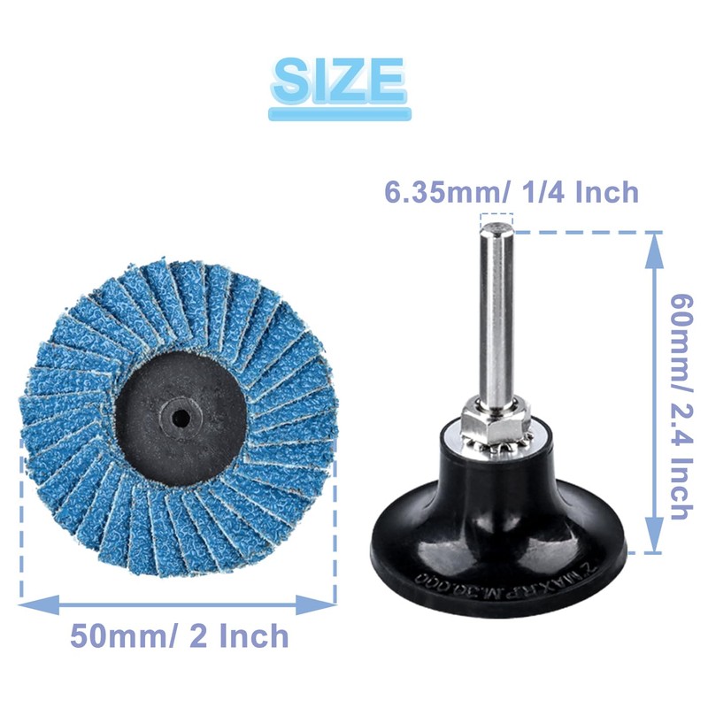 Treki 15Pcs 2 Inch 50mm Flap Disc Quick Change Flap