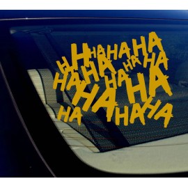 Own The Avenue Haha Sticker Decal Joker Serious Evil Body Window Car Gold 4" (HAHAsqVCGold4