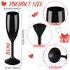 Domensi 60 Pack Black Acrylic Champagne Flutes Bulk 6 oz