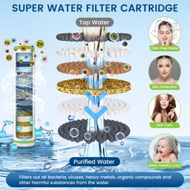 Fitespot 2 Pack Shower Filter Cartridge Replacement for Handheld Shower Head - 18 Stage Replacement Filters for Hard Water Remove Chlorine and Harmful Substances