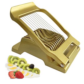 Egg Slicer for Hard Boiled Eggs Heavy Duty, Egg Cutter for Soft Fruit Food Mushroom Gold