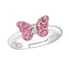 Children's Ring 925 Real Silver Girls’ Ring, Enamel Crystals, Adjustable,