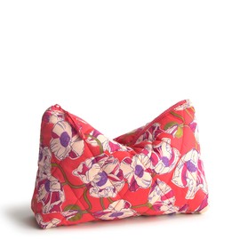 Vera Bradley Women's Featherweight Large Pouch Makeup Bag, Swirling Poppies, One Size