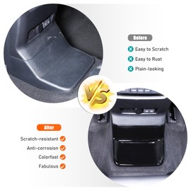 Heutamo Rear Anti Kick Cover Protector Trim Compatible with Toyota Land Cruiser 250 Prado LC250 J250 2024 2025 Accessories, Rear Air Condition Vent Outlet Anti Kick Trim Cover (Bright Black)