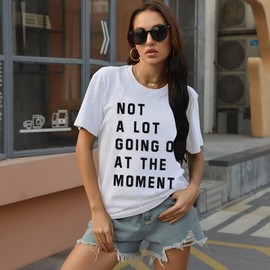 Not A Lot Going On at The Moment Shirt Women Country Music T-Shirt Country Concert Letter Print Tee Tops