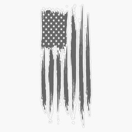 HOF Trading Distressed American Flag Vinyl Sticker Waterproof Decal Laptop Wall Window Bumper Sticker 5In, HOF-VETERAN-STICKERS-2037