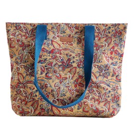 Maison d' Hermine Canvas Tote Bag for Women Cotton Canvas Reusable Shoulder Grocery Bags Bulk with Handles for Shopping Travel Holiday Mom Work Beach Lunch Men Perfect for Gift (Kerala - Blue)