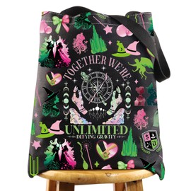 WZMPA Wick Elphaba Tote Bag Glinda Fans Gift Together Were Unlimited Wick Canvas Handbag Witch Wick Merchandise (Together We're Unlimite Bl TG)
