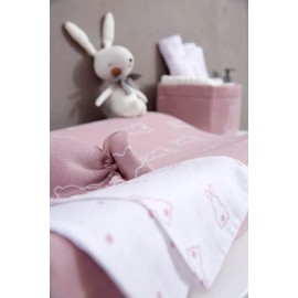 Meyco Baby X Mrs.Keizer Rabbit Hot Water Bottle Cover (Fine Knit, Soft Material, Easy to Open and Close with Drawstring, 100% Cotton, Easy Care) - Purple