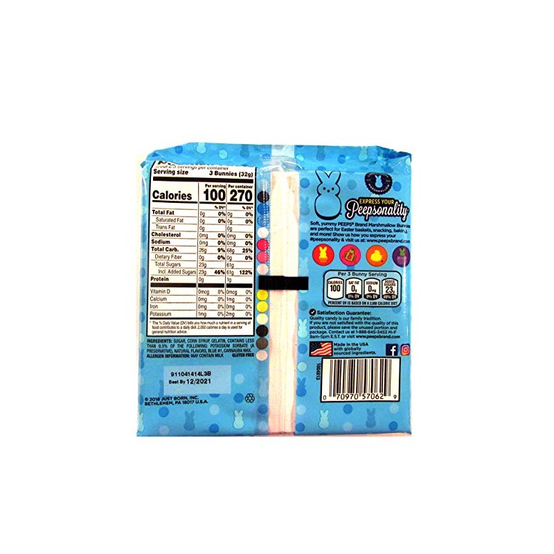 Peep (1 bag) Easter Blue Marshmallow Bunny Candy - 8