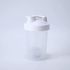 Shaker Bottle for Protein Shakes and Pre-Workout, 400ml, Clear/Black (white)