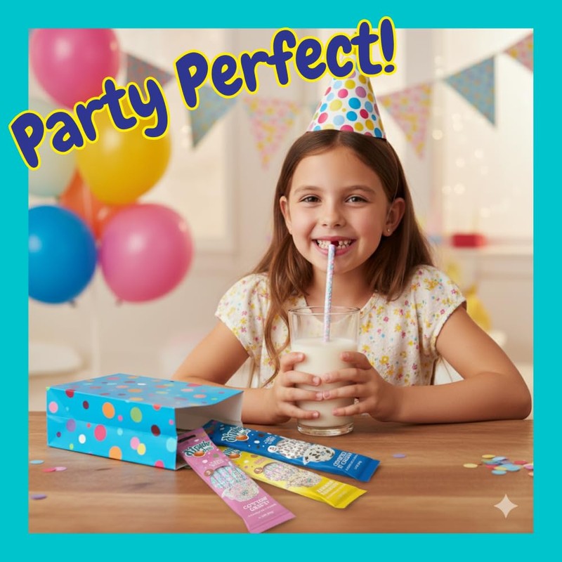 Dippin’ Dots Magically Flavored Milk Straws - Cotton Candy, 4-Pack