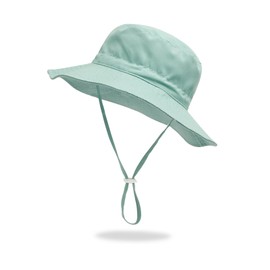 BIKINX Baby Sun Hat Toddler Bucket Hat Wide Brim Kids Beach Hats UPF 50+ Sun Protective for Boys Girls Lake Blue