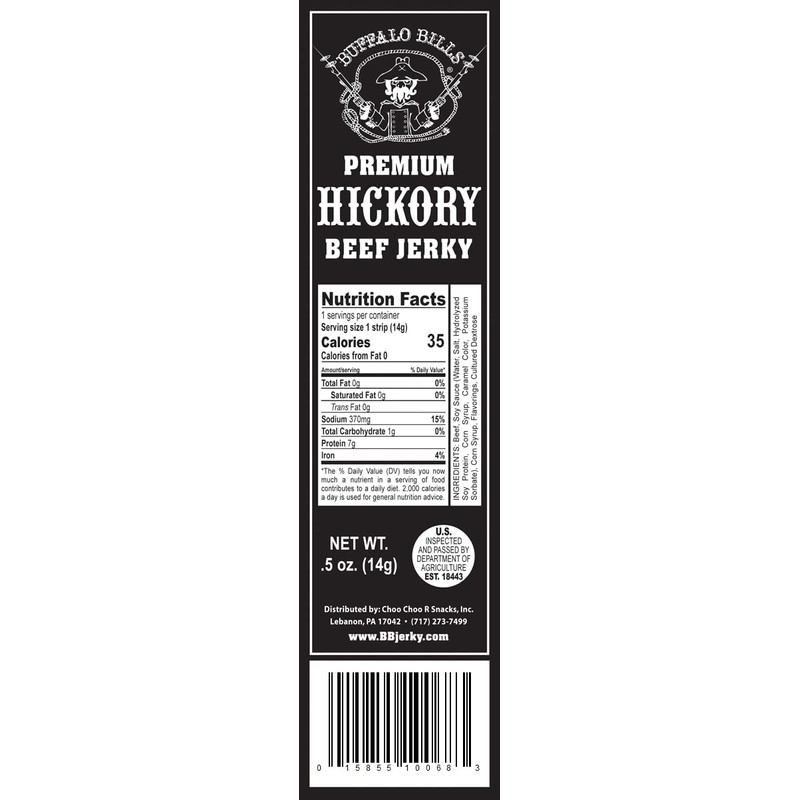 Buffalo Bills Premium Hickory Beef Jerky 20-ct Wrapped Strips (20