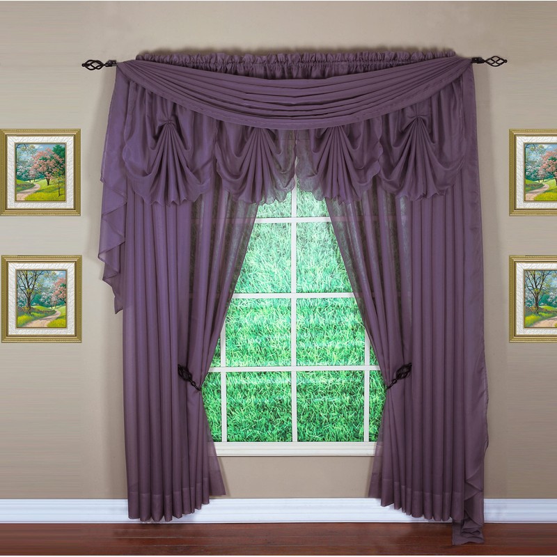 Today's Curtain Emelia Original Voile Fan Insert, Amethyst, 30" W