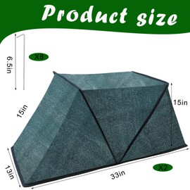 2pack Foldable Plant Shade Tent, Raised Garden Bed Cover Plants Sun Shade Cloth with Stakes Garden Plant Protector UV Resisitant Sunblock Shade Net Crop Cages for Outdoor Plants(32 * 13 * 14in)