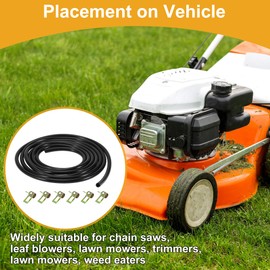 Partuto 1 Set Universal Petrol Fuel Line Gas Line Pipe Hose Plastic Black 6.56ft 1/8"ID 1/4"OD