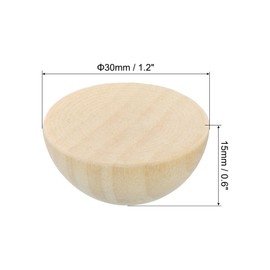 PATIKIL 30mm Half Wood Beads, 24 Pack Unfinished Natural Wooden Beads Round Split Wood Balls for Craft Art Ornaments Painting