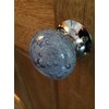 Beautiful Pair of Large Blue Contemporary/Retro Round Smooth Bubble Glass