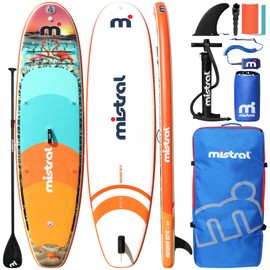 Mistral Inflatable Stand Up Paddle Board with SUP Accessories, 10'6''x33''x6'' All-Round SUP for Family, Touring, Kayaking, Yoga, Pets, Fishing, Wide Stable Design and Lightweight ISUP
