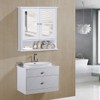 Multi-Function Toilet Wall Cabinet with Double Mirror Doors, Space-Saving Storage,