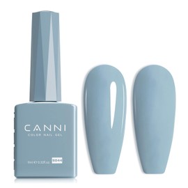 CANNI Light Blue Gel Nail Polish, 1Pcs Pastel Baby Blue Gel Polish Color High Gloss Soak Off U V Manicure Salon DIY