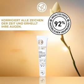 Yves Rocher Anti-ageing global, radiance care eyes, anti-ageing care against wrinkles and dark circles, light gel texture for a pleasant, cool feeling, 15 ml