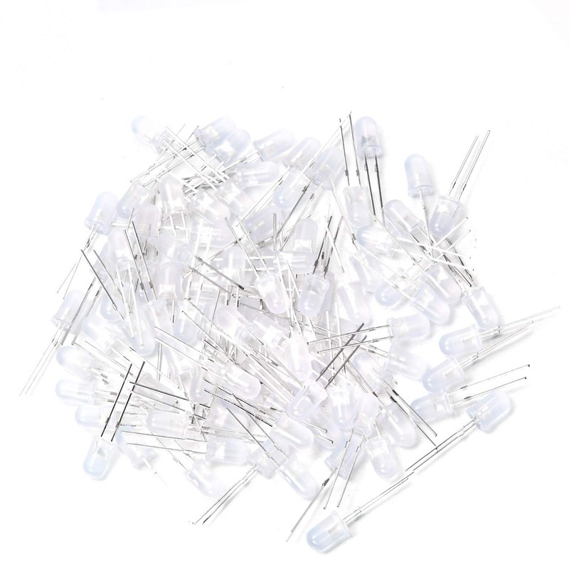CHANZON 100 pcs 5mm Blue Diffused LED Diode Lights (Frosted