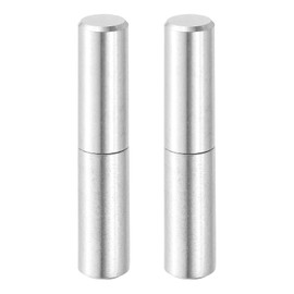 uxcell 2Pcs 2" x 3/8" (LxD) Stainless Steel Weldable Detachable Barrel Hinges for Metal Gate Swing Door Trailer Ramp, Silver