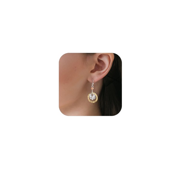 Gold and Silver Dangle Earrings for Women Circle Earrings with