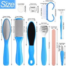 Sularpek Callus Slicer Foot File, 10 in 1 Professional Pedicure Foot Care Set, Mini Foot Care Set for Wet, Dry, Cracked Feet