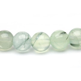 Echtes Prehnit Edelstein Armband mit 6mm Perlen - verschiedene Längen - Heilstein Schutzstein Talisman Glücksbringer Geschenk (Prehnit, 18CM)